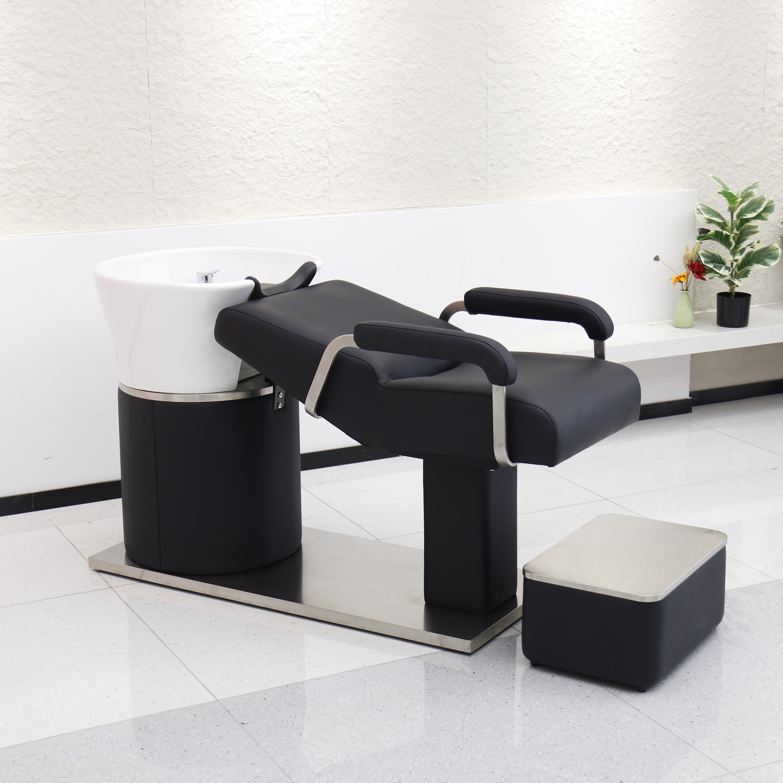 网红理发洗头床时尚美发店陶瓷深盆简约半躺式冲水床高端发廊专用