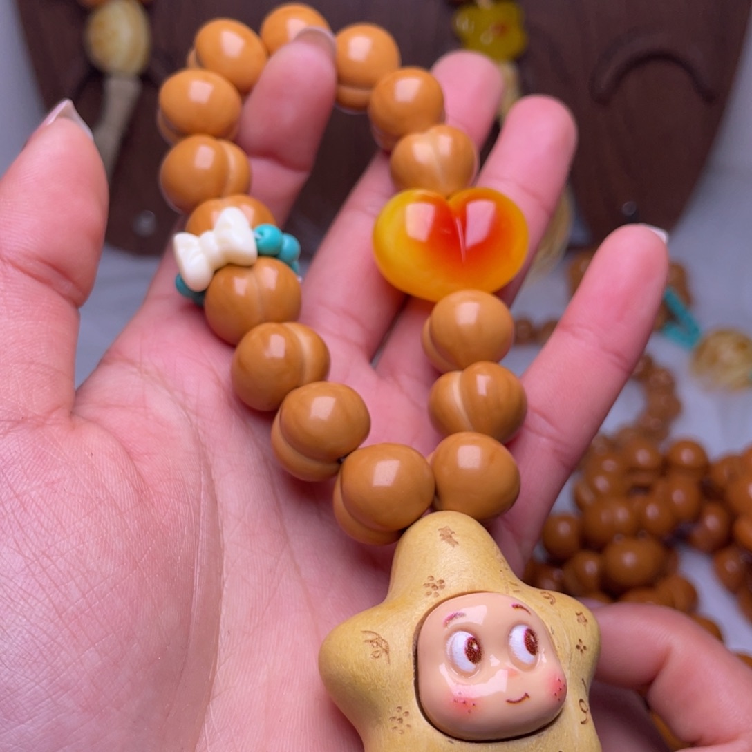 S***-猴头核桃吊坠15手工柯基屁桃手持