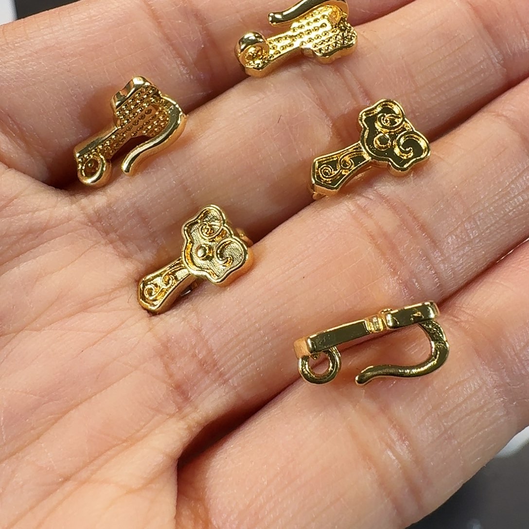 49号金色如意押襟扣5个装