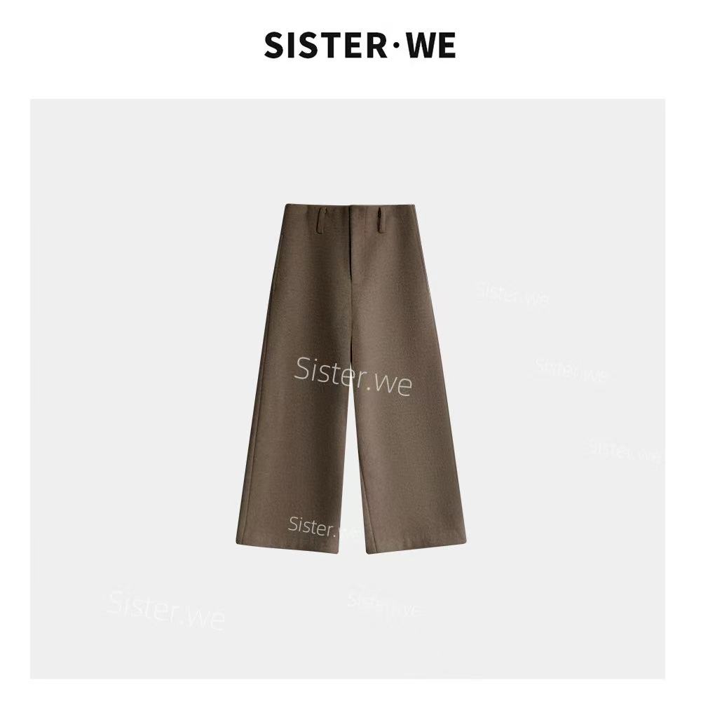 薇姐【荒诞】Sister·We秋冬上新小众设计感直筒阔腿裤25049
