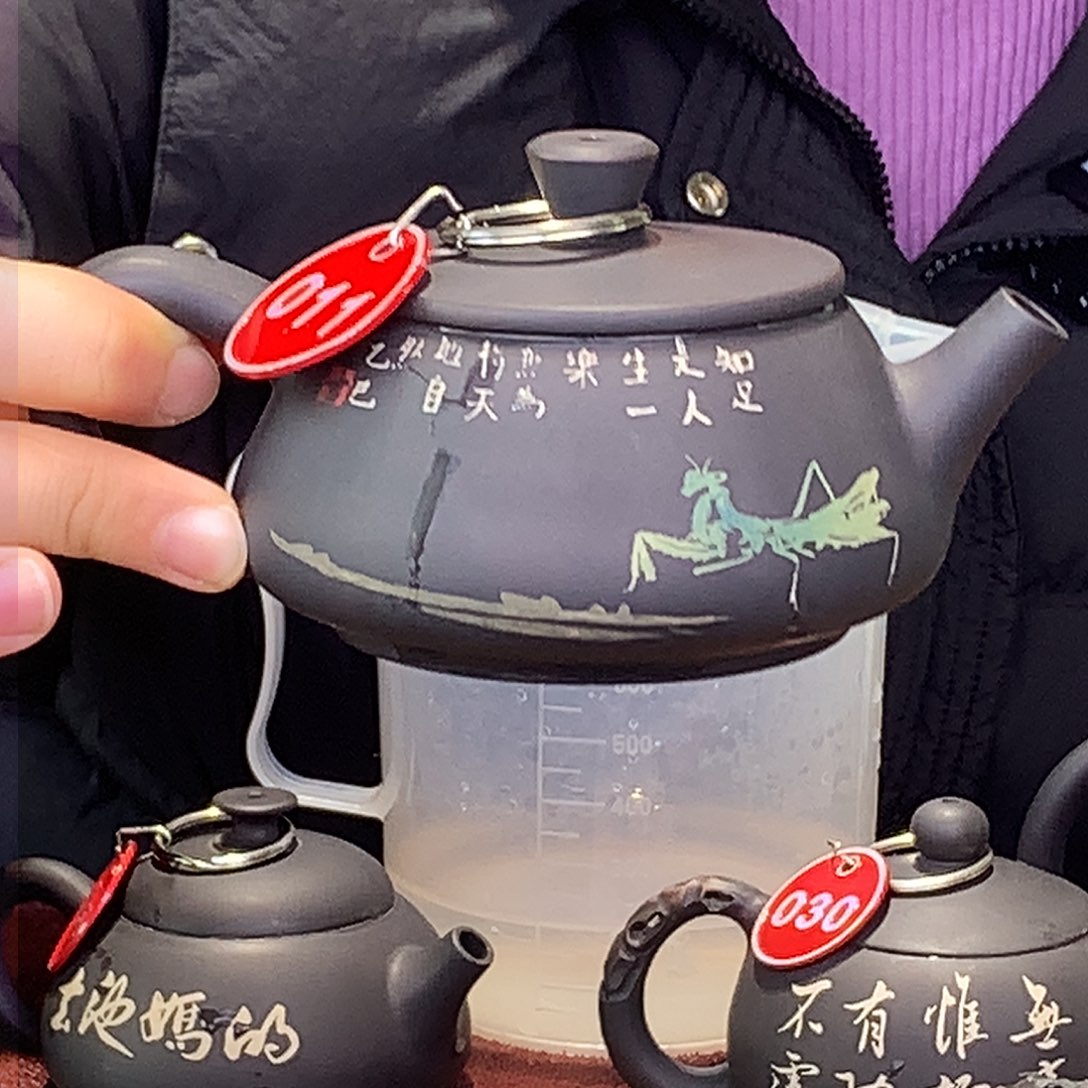 壶建水紫陶彩填茶壶011