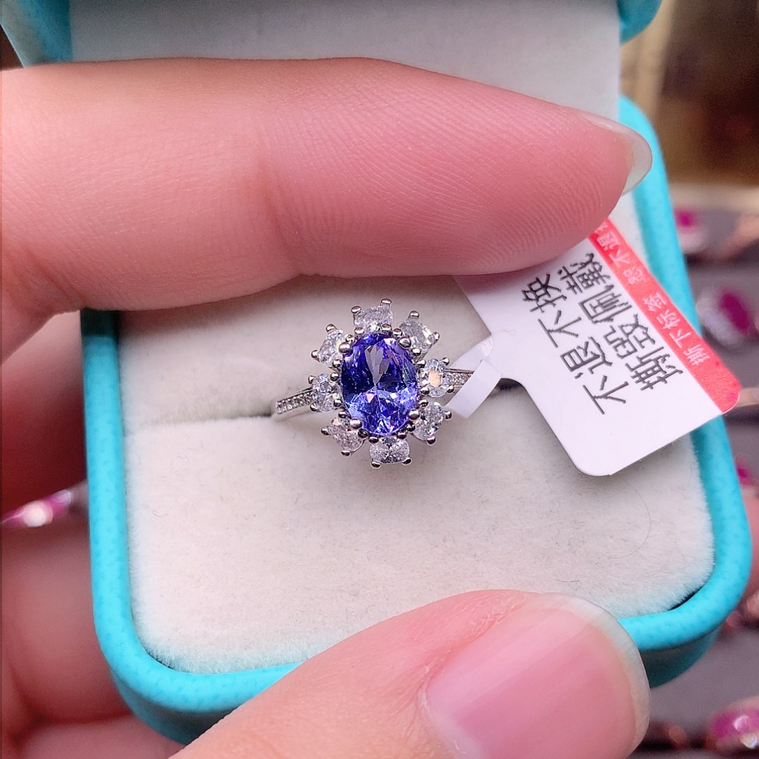 坦桑石戒指银S925镶嵌