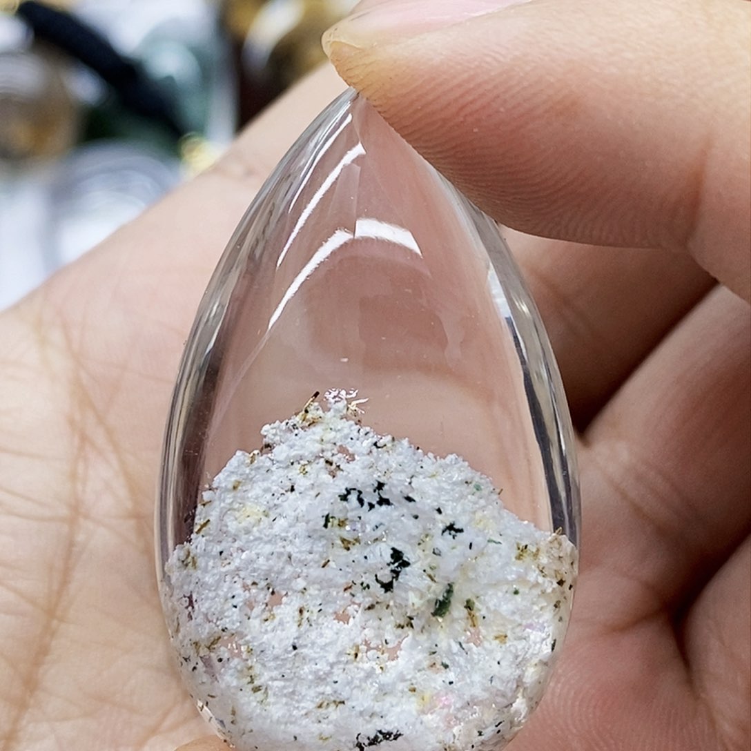水晶吊坠银S925镶嵌吊坠