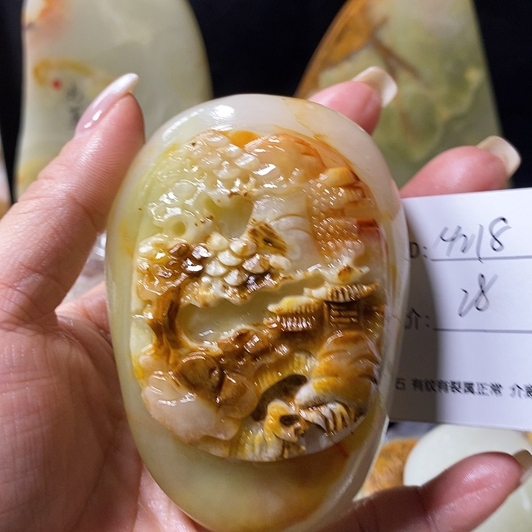 石材用****8古青石手把件