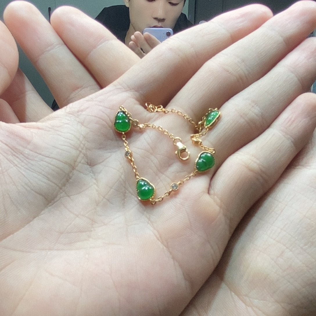 泰***下翡翠银S925镶嵌颈饰