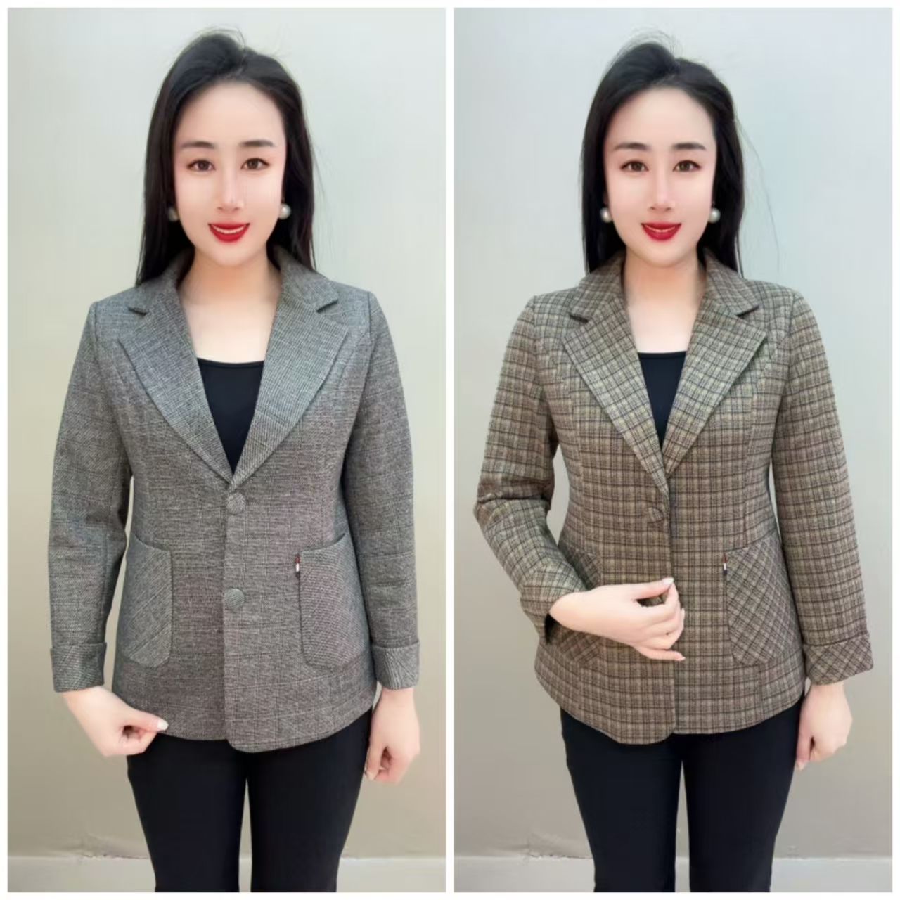    格子西服外套