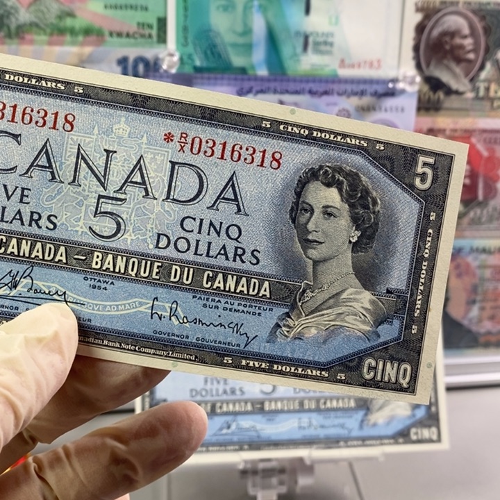 纸币顾*子加拿大5 尾8号码