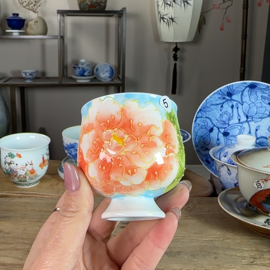 杯景德镇陶瓷柴烧多人