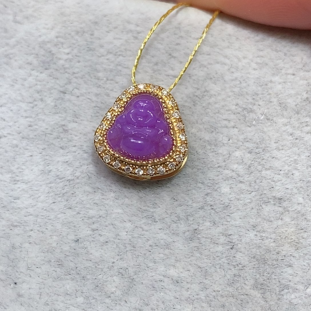 苏纪石（舒俱来）18K金镶嵌吊坠(不含链)