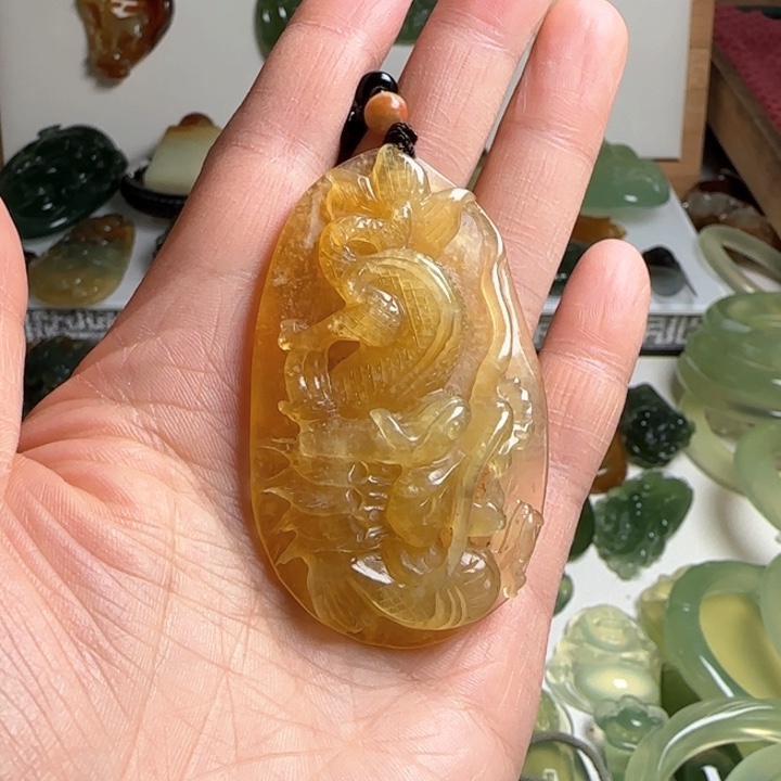 蛇纹石玉合金颈饰