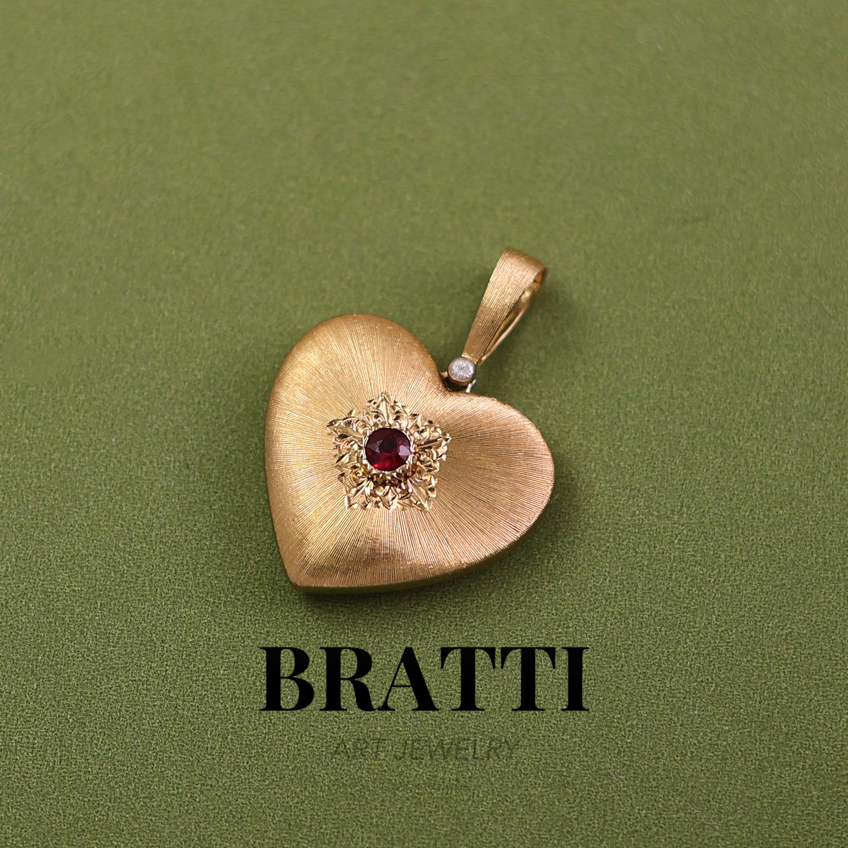 Bratti珠宝18K金红宝石吊坠(大号)-KD1003-金重已证书上为准