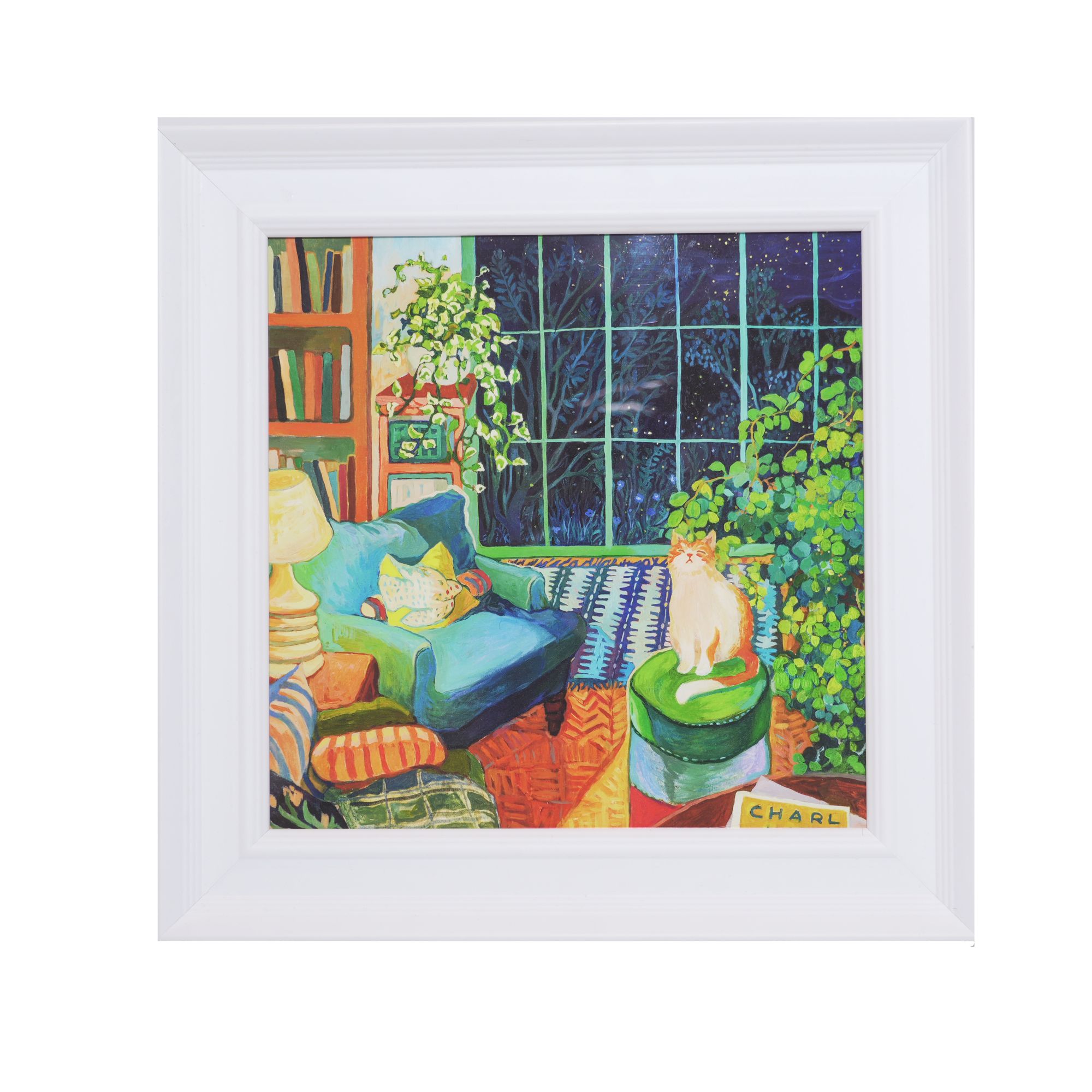 【FeelLand】人间观星台 夜晚治愈系客厅装饰画 猫咪温馨角卧室挂画