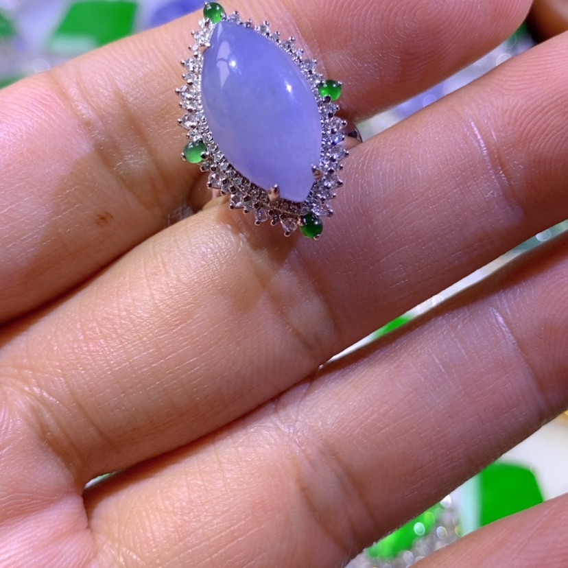 【闪购商品】翡翠挂件18K金镶嵌天然翡翠