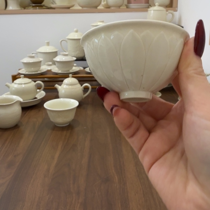 微瑕矿点 莲瓣鸡心盏 不带礼盒