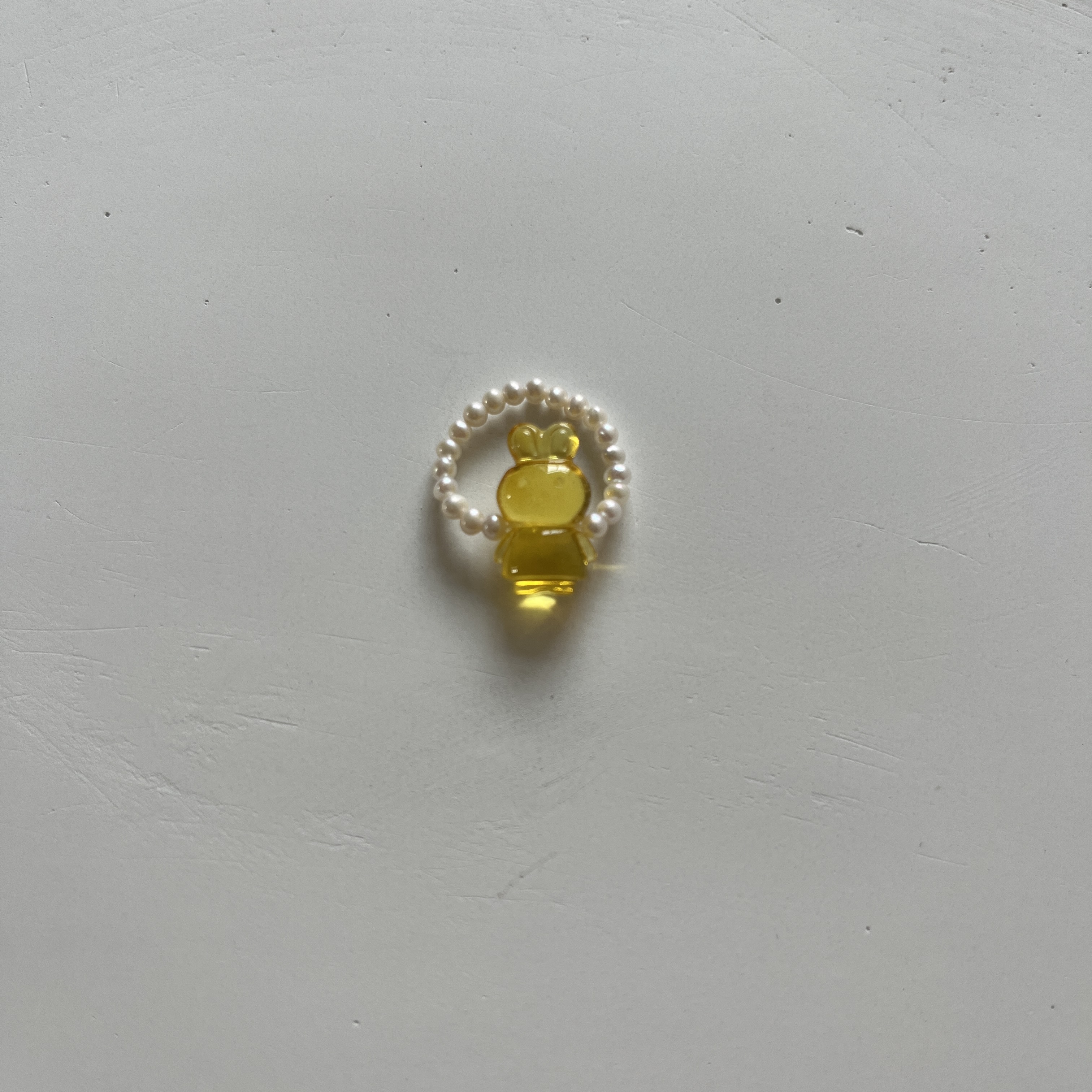 淡水珍珠蜜蜡小戒指