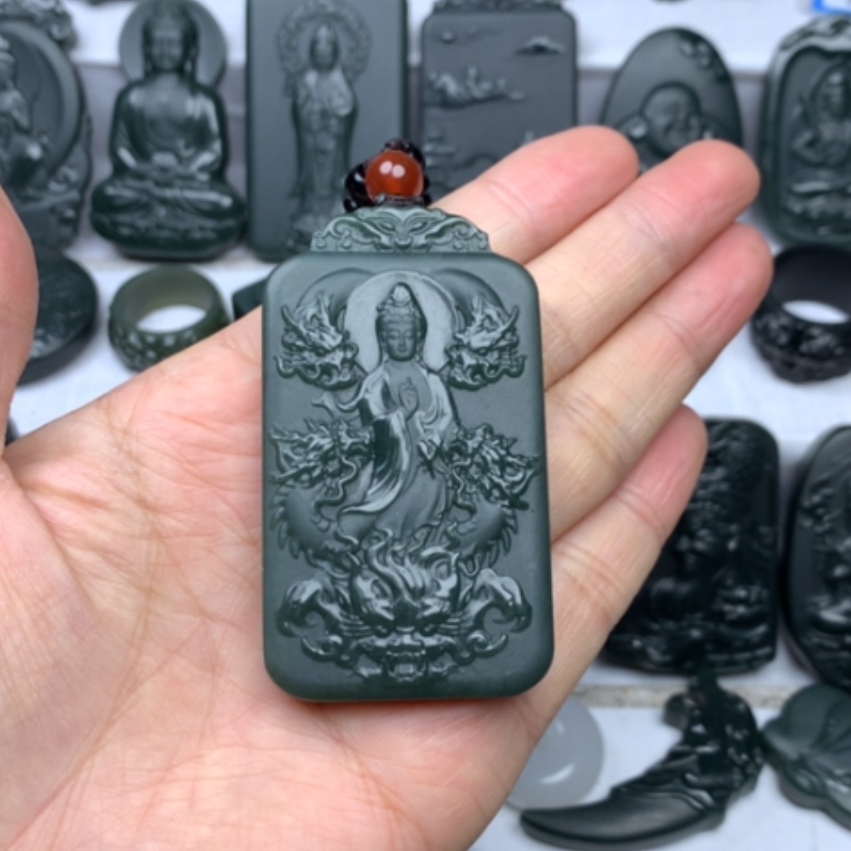 【闪购商品】和田玉颈饰未镶嵌左**缘双面雕刻