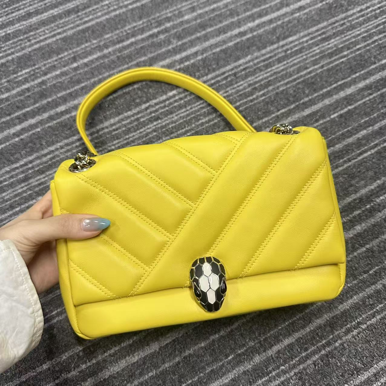 95新 BVLGARI/宝格丽 宝格丽黄色蛇头02005/二奢包包