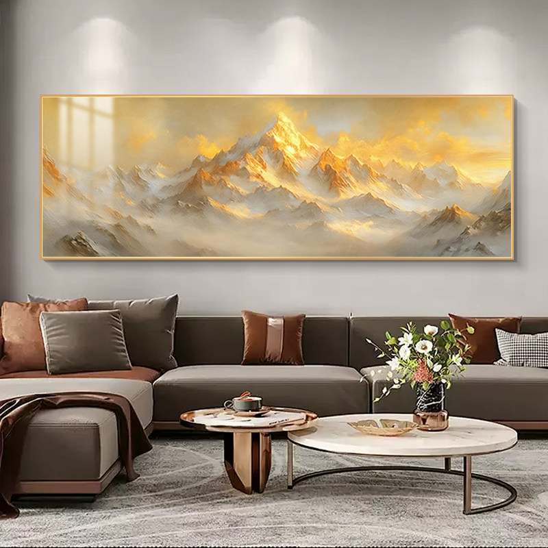 【银河】日照金山客厅沙发背景墙现代轻奢大气沙发背景墙200*70