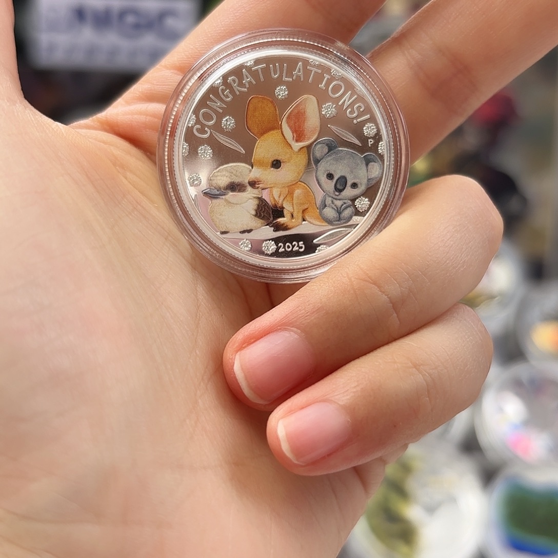 纯银新生儿宝宝纪念银币2025年15.5克