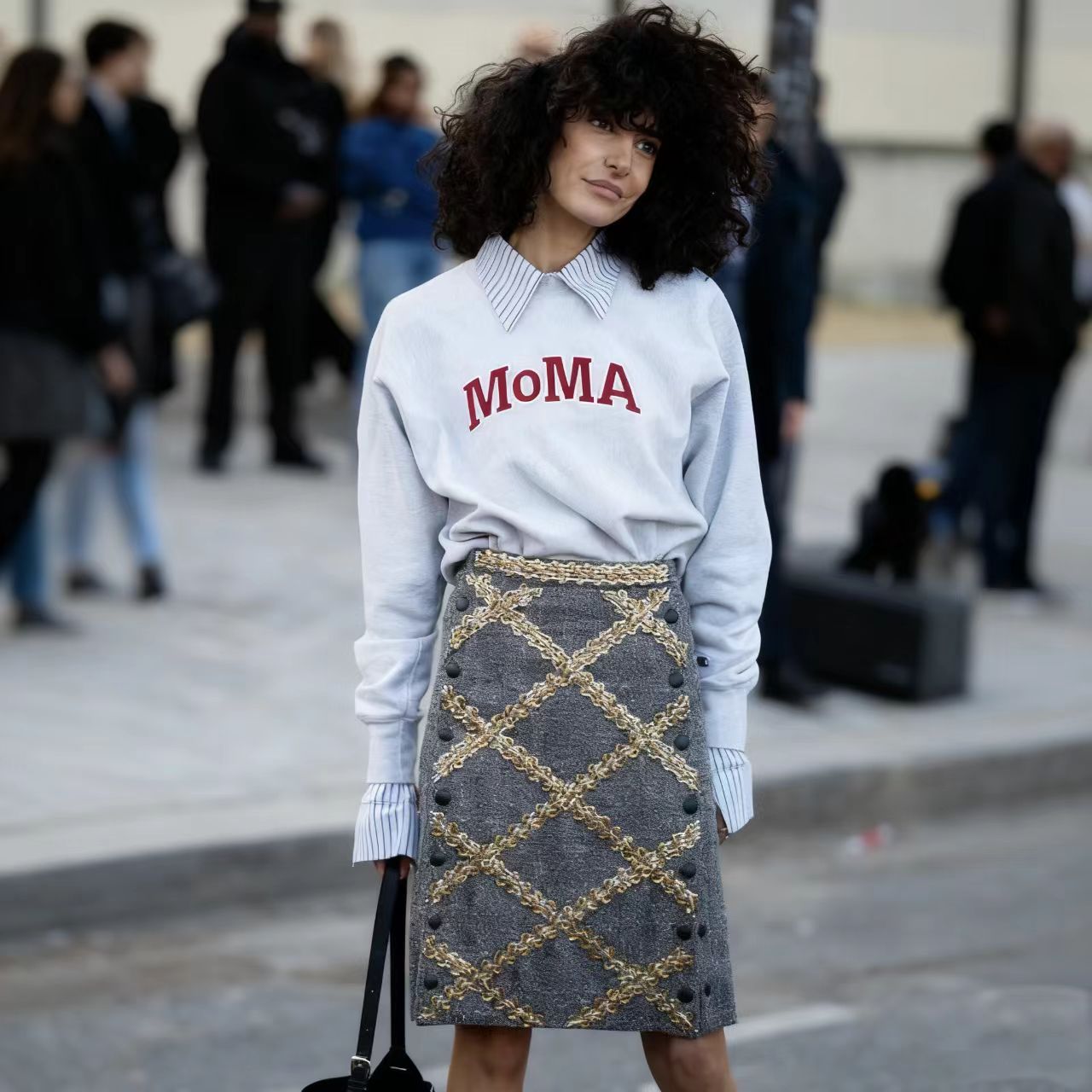 [瑛Ni设计]设计师孤品长袖女秋冬季常规卫衣拼接休闲上衣百搭