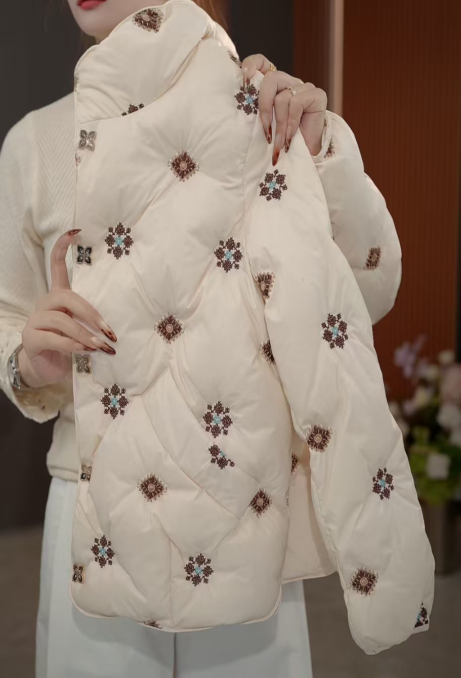 【甄选大朵鸭绒】2025杭州原版正品保暖气质高级感羽绒服E090M7