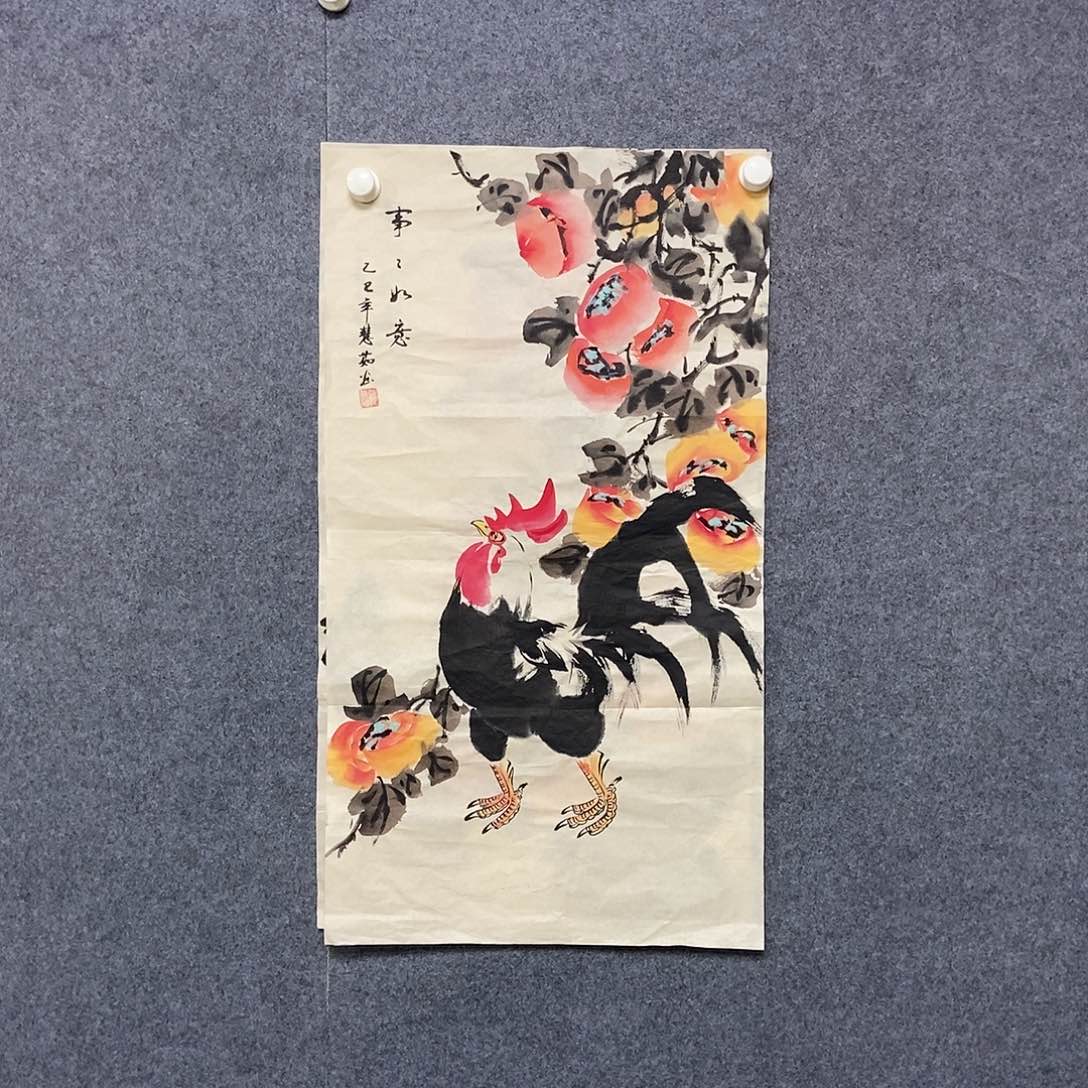 国画三尺花鸟一副