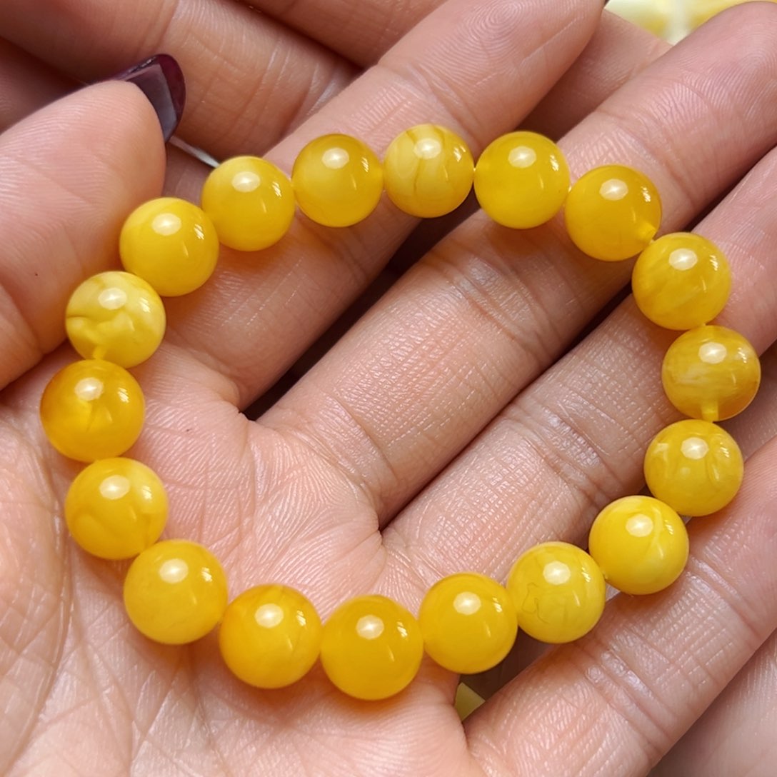 蜜蜡裸石未镶嵌10mm单圈