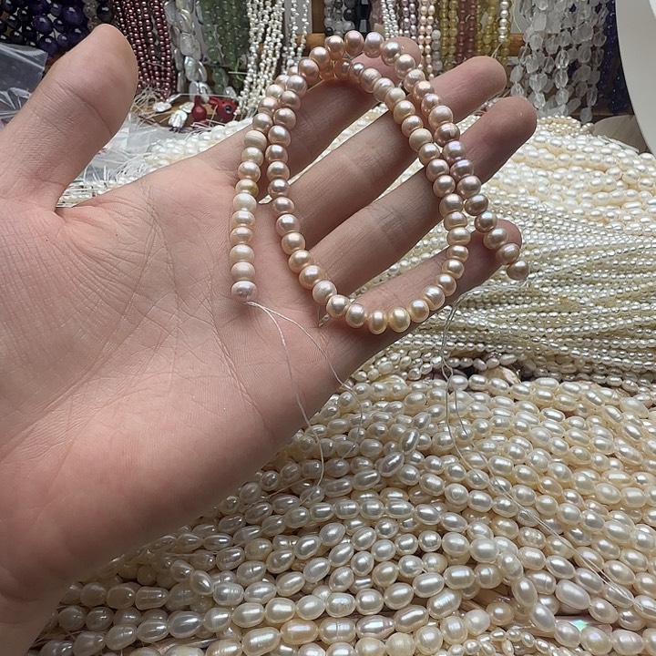 玛瑙/玉髓未镶嵌珠宝半成品卡6香槟色馒头珍珠