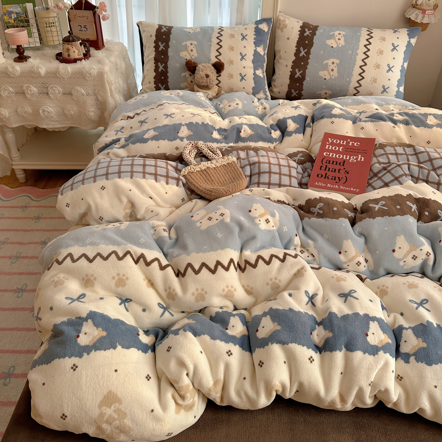 Heart Island【暖冬小宠】秋冬卡通可爱加厚牛奶绒四件套双面绒保暖