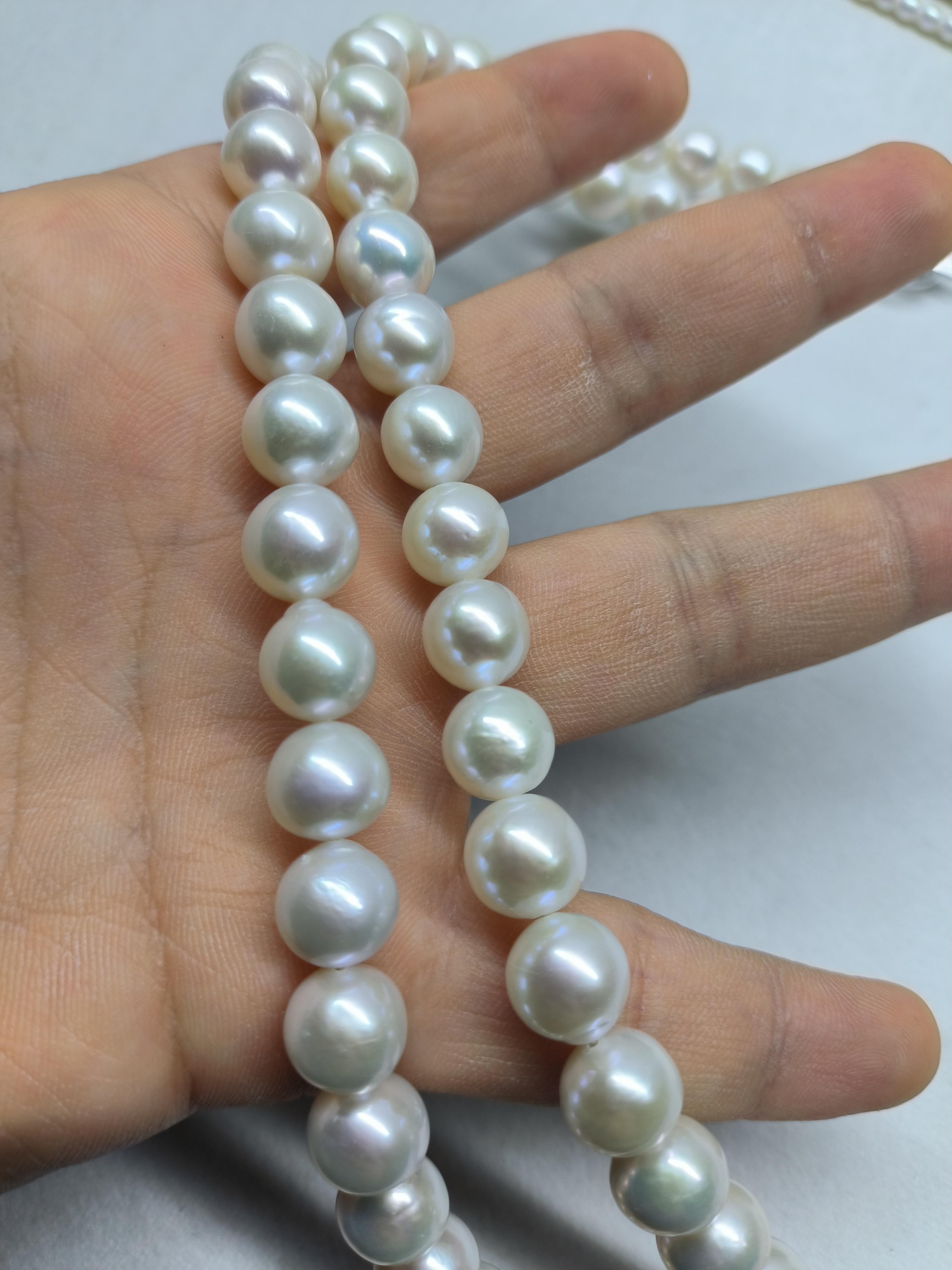 4。9-10mm天然淡水大珍珠强光微炫彩时尚百搭优雅饰品