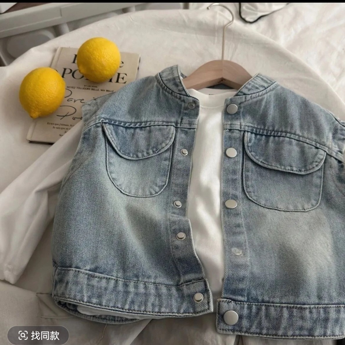 儿童牛仔马甲百搭上衣春秋新款外穿单排扣洋气立领坎肩男女宝潮酷