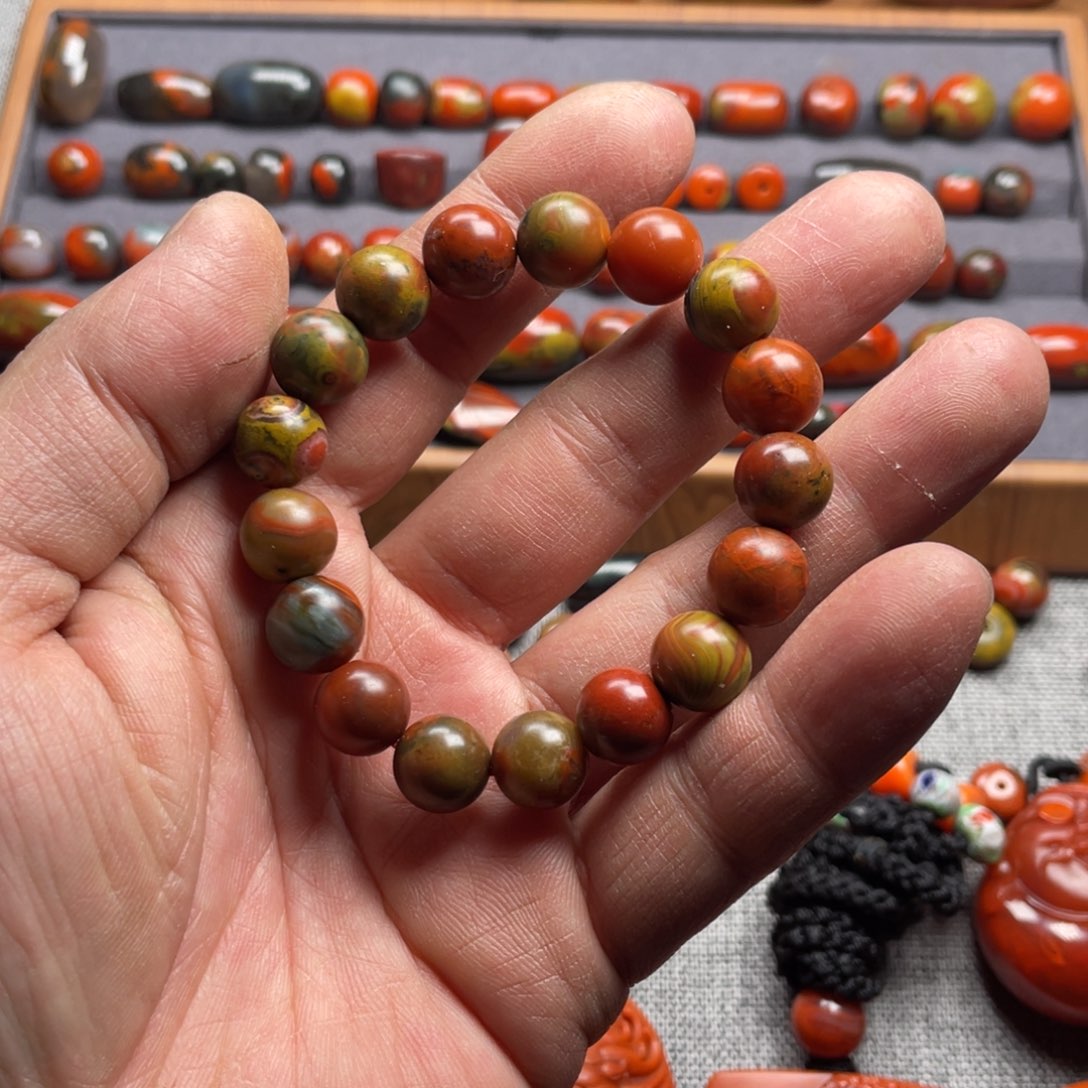 南红玛瑙手链合金