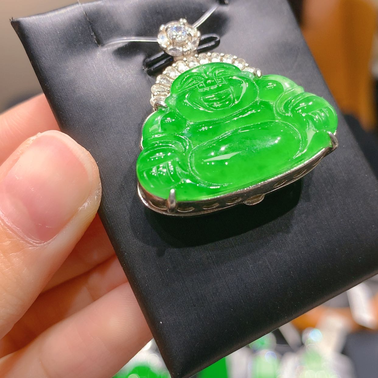 【闪购商品】颈饰银S925镶嵌翡翠5柒姐