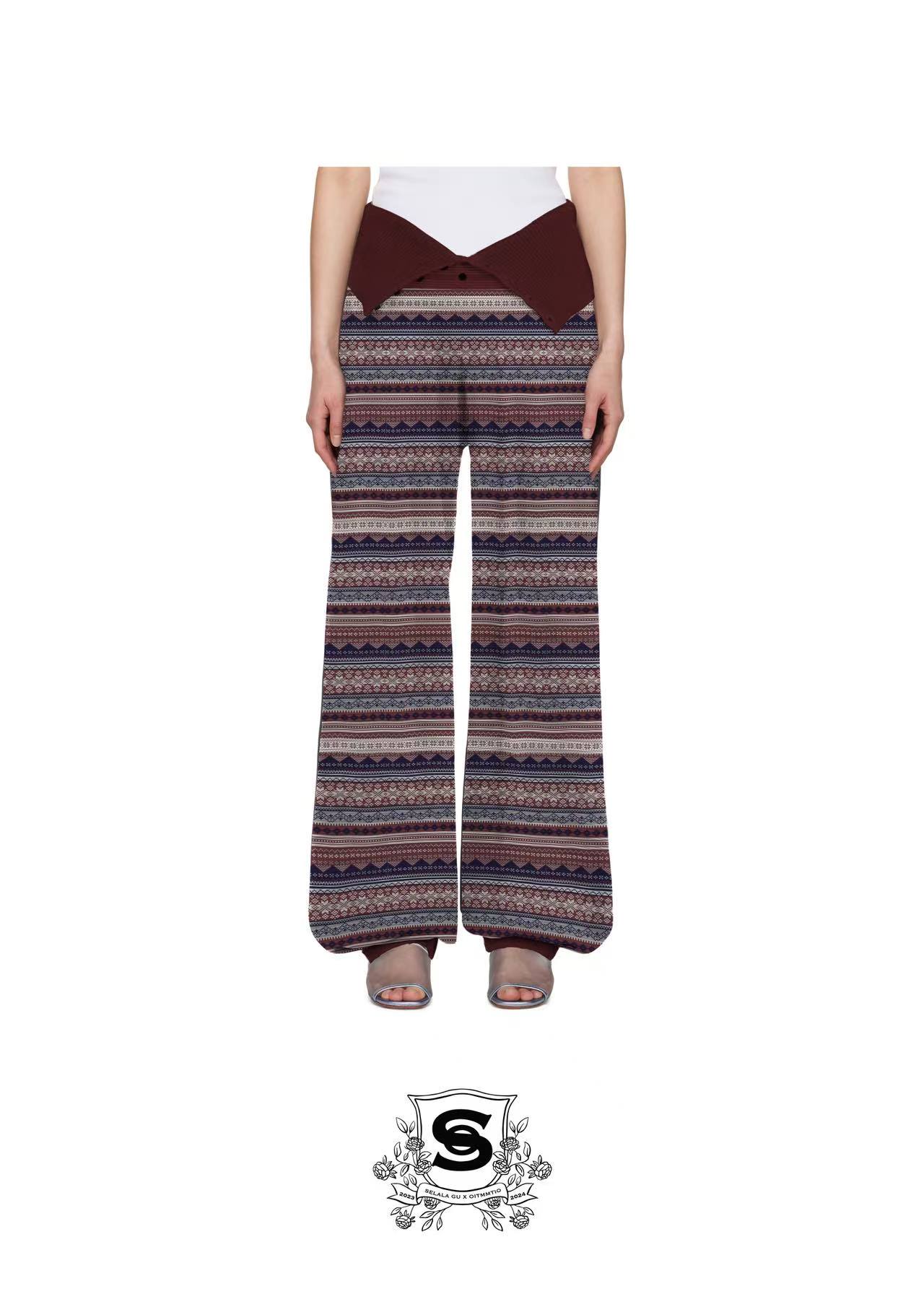 SELALA GU X OITMMTIO 设计师品牌 26早春新款 雪花费尔岛灯笼裤