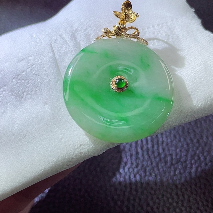 定制翡翠18K金镶嵌翡翠