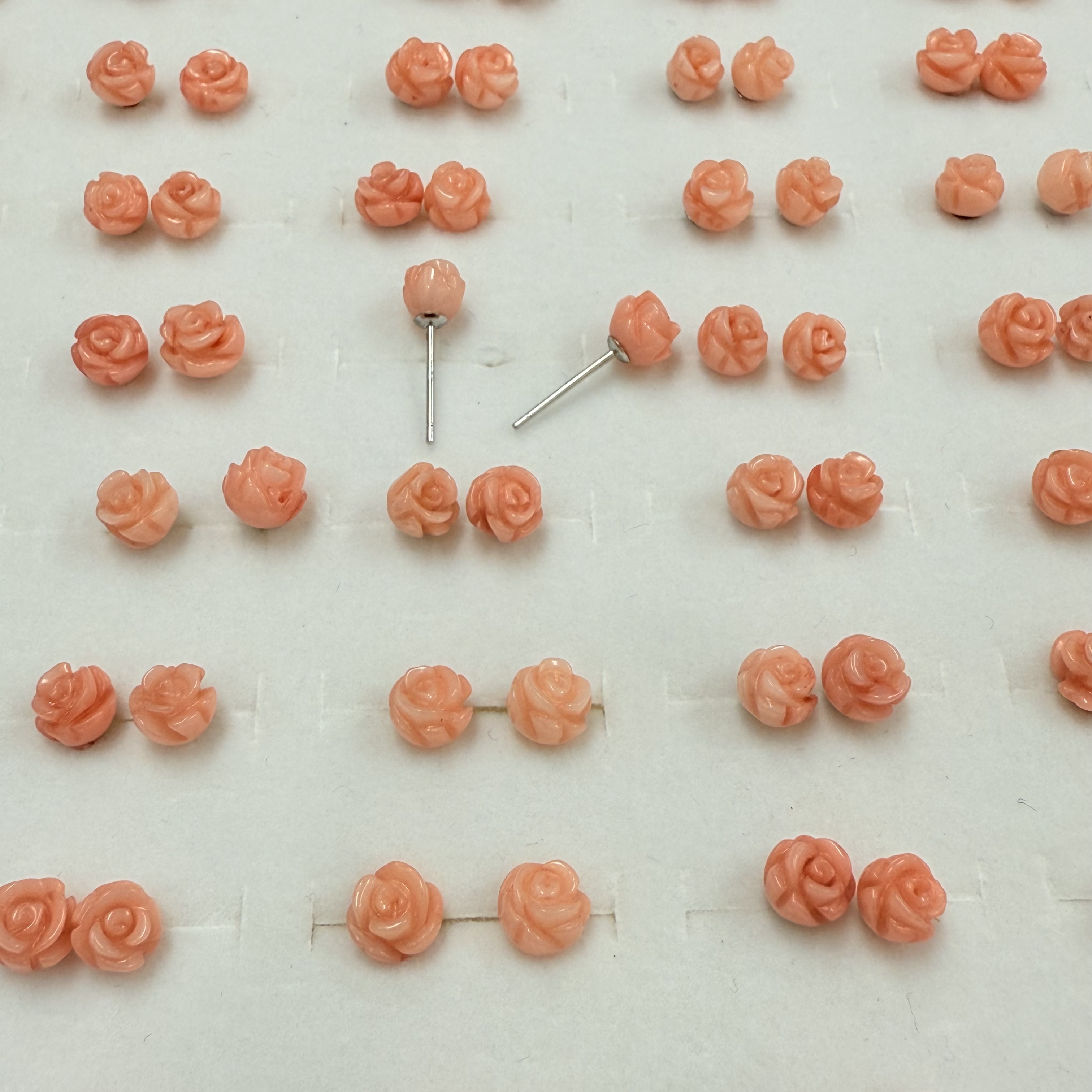 非金属珐琅耳饰 玫瑰花银耳钉*（多样性发一件）