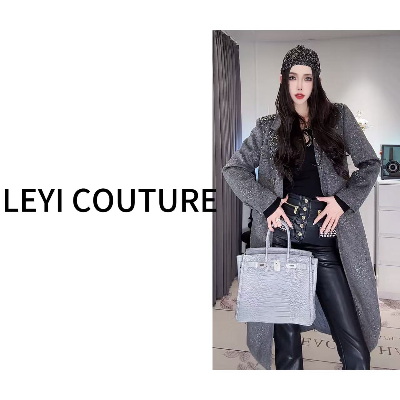 【 LEYI COUTURE】畑畑2025高端气质时尚“天降星”长款外套 25057