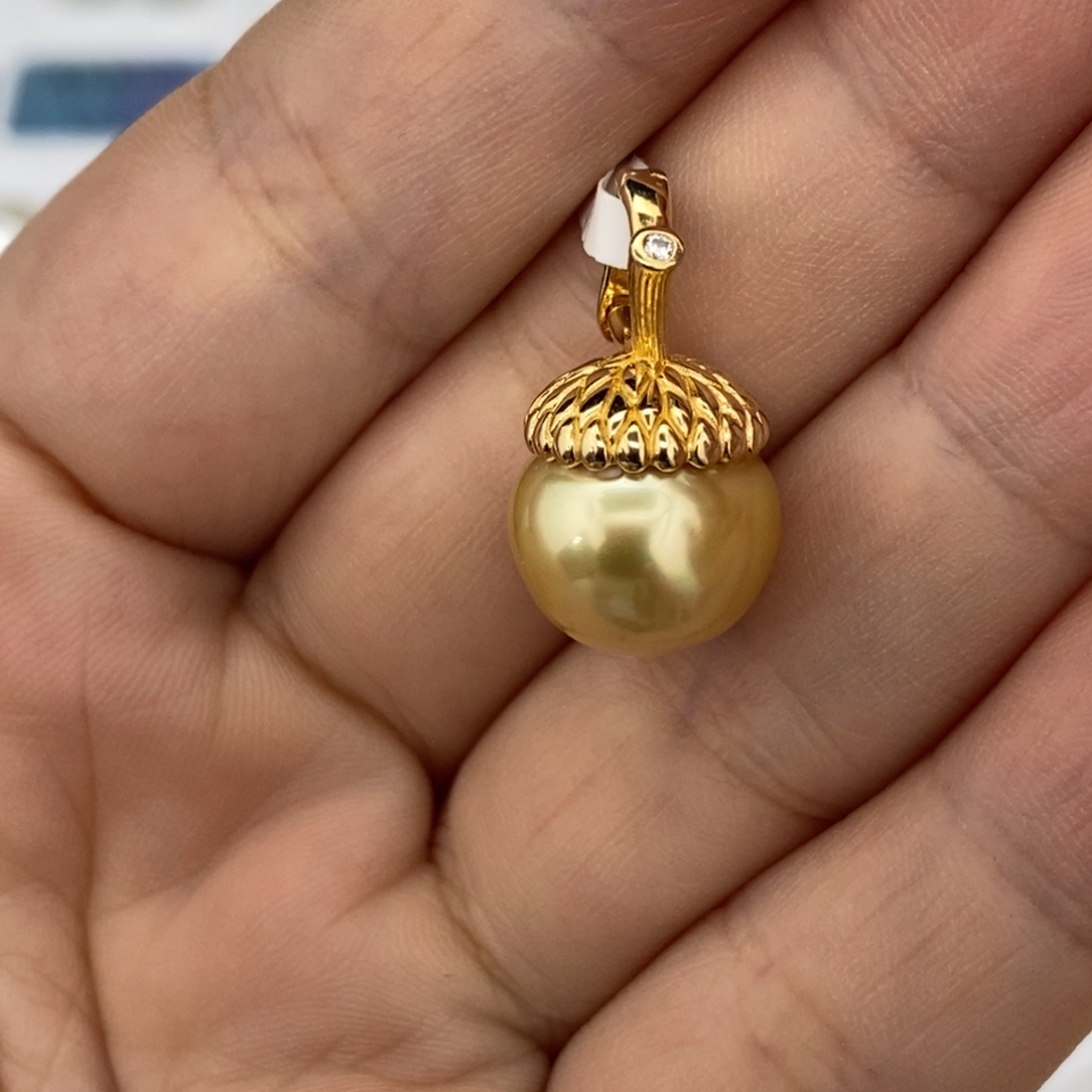 定制海水珍珠未镶嵌裸珠南洋金珠 成品12.2不退不换