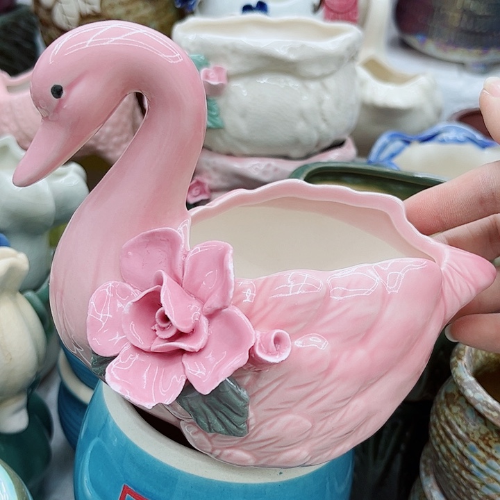 多肉绿植陶瓷花盆9.9包邮，有孔