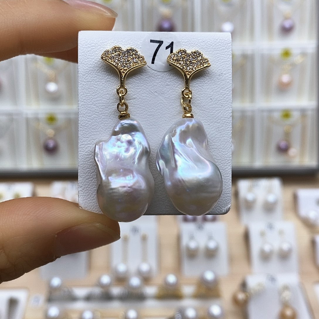 淡水珍珠吊坠(不含链)银S925镶嵌