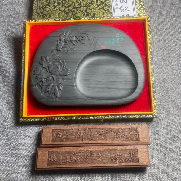 淡季清仓放漏 金玉满堂砚动物雕刻 精品歙砚文房四宝非老坑砚台