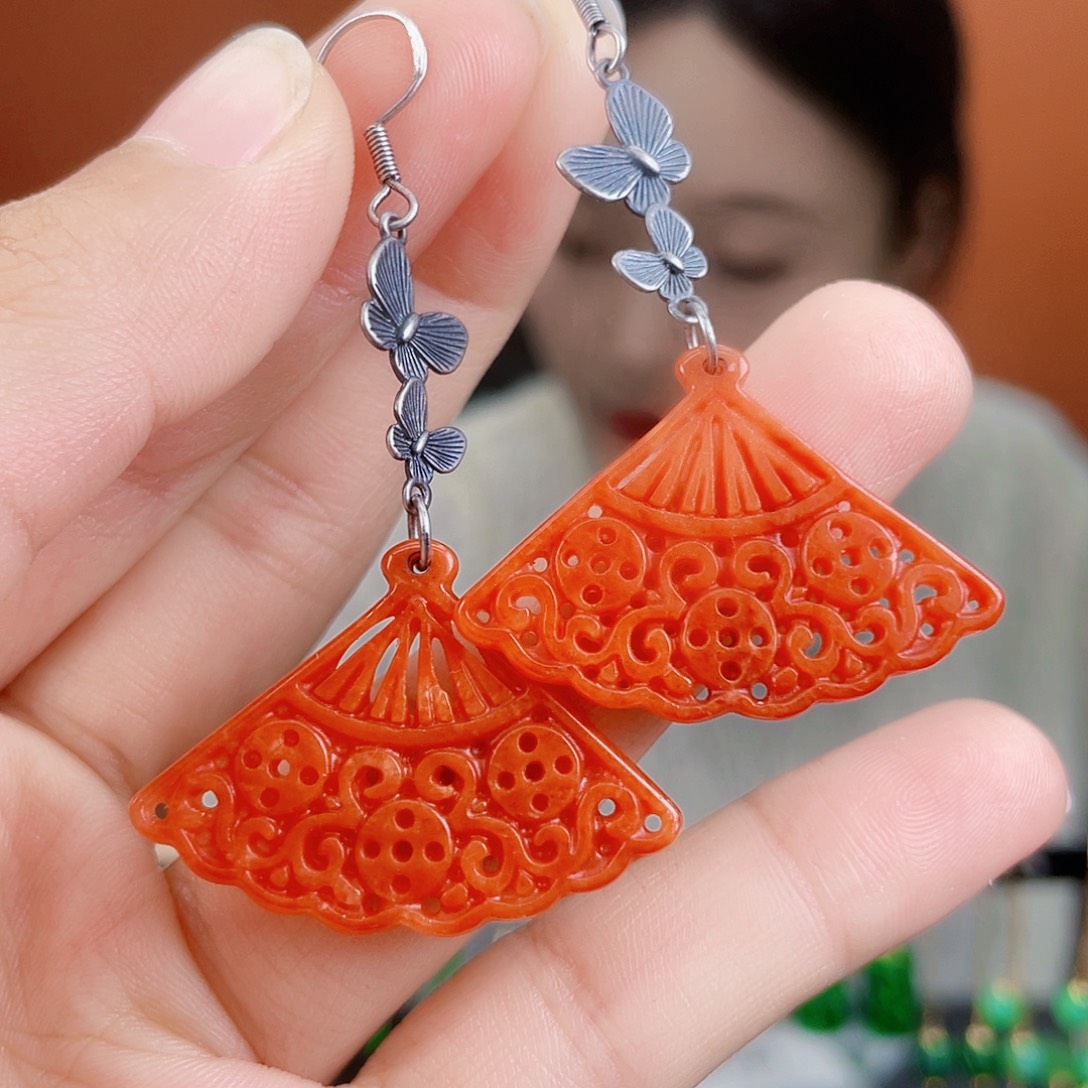 翡翠未镶嵌耳饰饰品