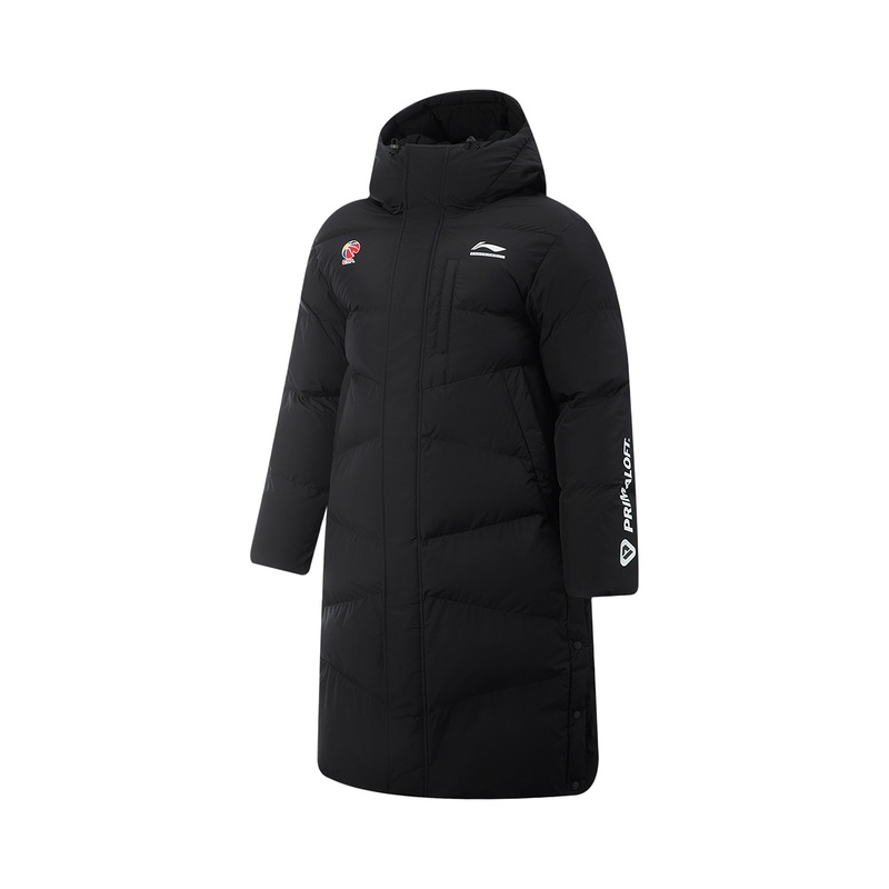 李宁25冬季新款男女运动保暖专业篮球长科技连帽棉服AFMV015-1