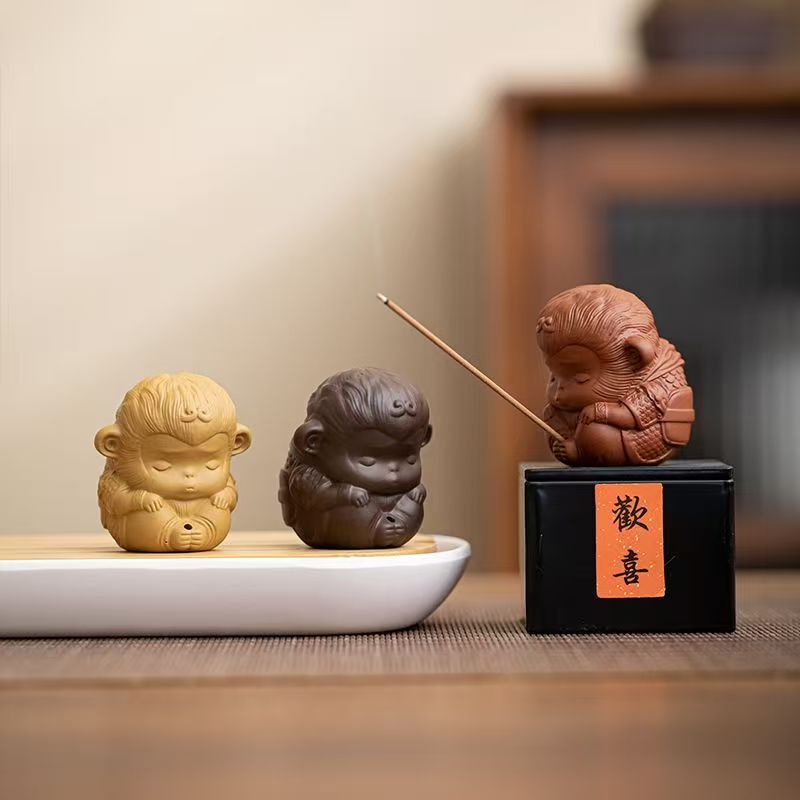 茶宠摆件悟空线香-香插(多样发其一 颜色随机发)