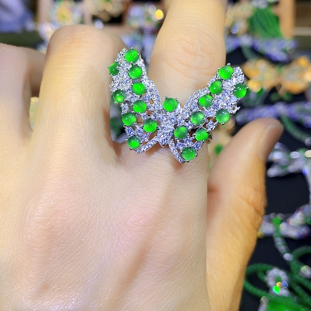 吊坠(不含链)银S925镶嵌翡翠