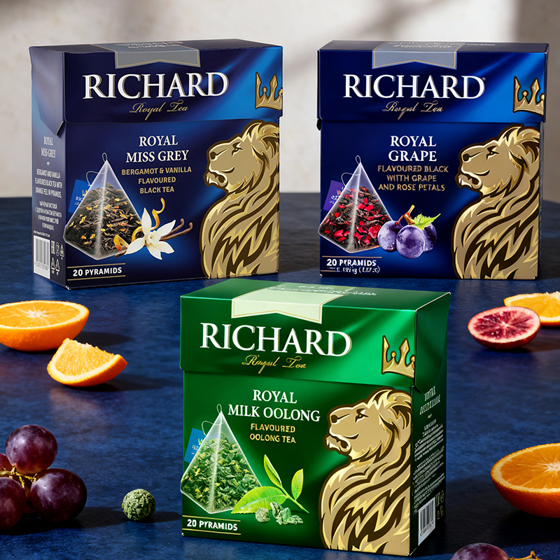  俄罗斯原装进口瑞查得经典伯爵红茶锡兰红茶三角包袋泡茶34g