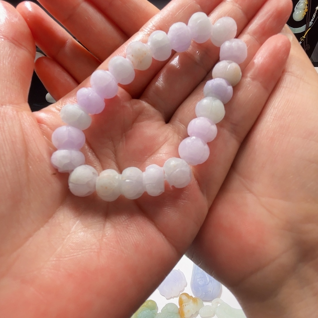 未镶嵌定制翡翠天然翡翠Ａ货精美莲花珠