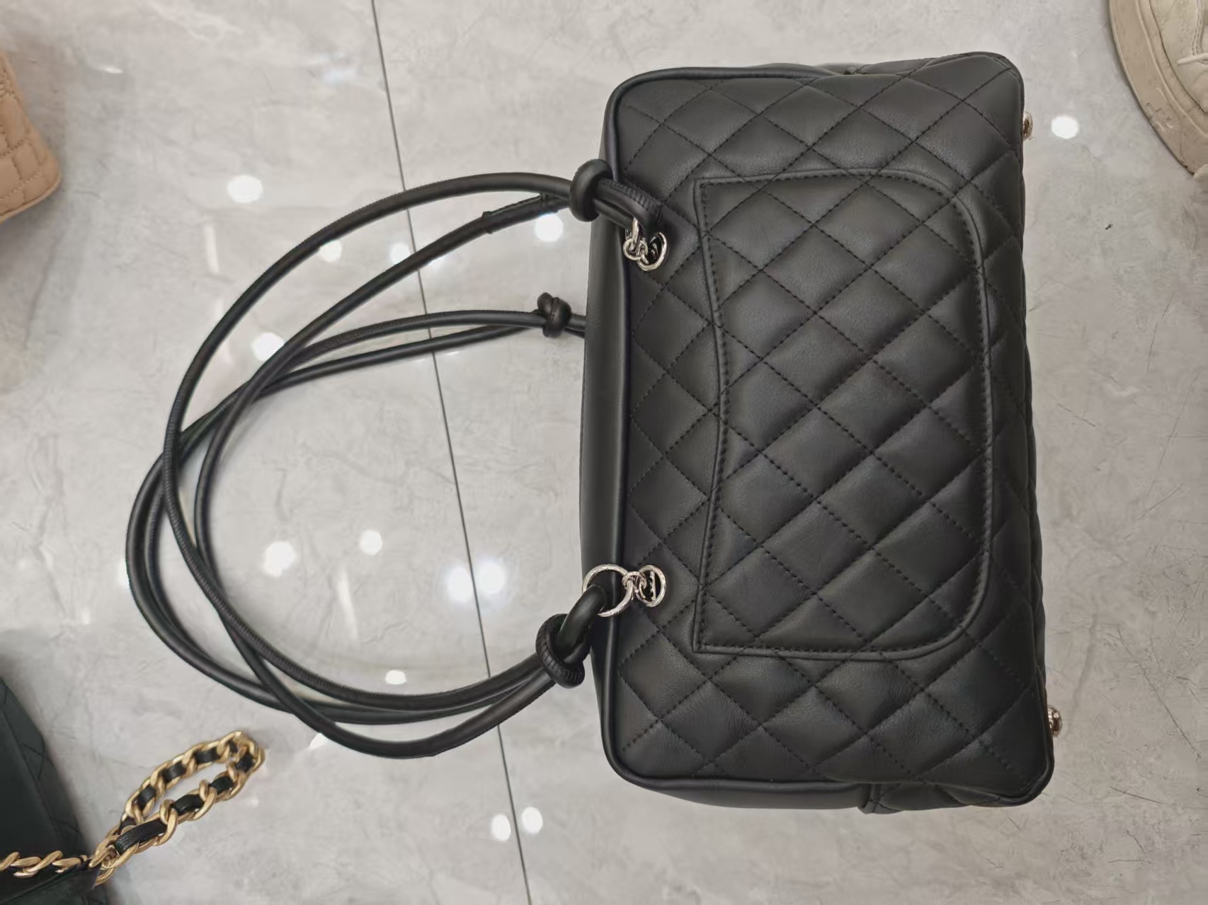 YUSHA/高档黑色横版菱格黑柄保龄球-大圈扣-767