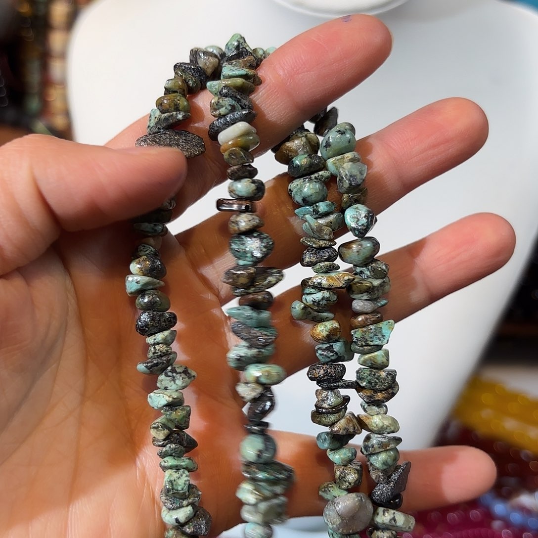 玛瑙/玉髓银S925镀金镶嵌珠宝半成品松石碎石一条75cm