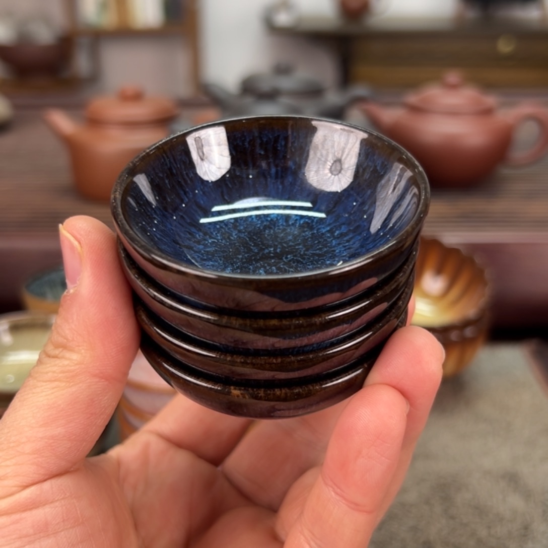 紫砂茶壶天目盏四只